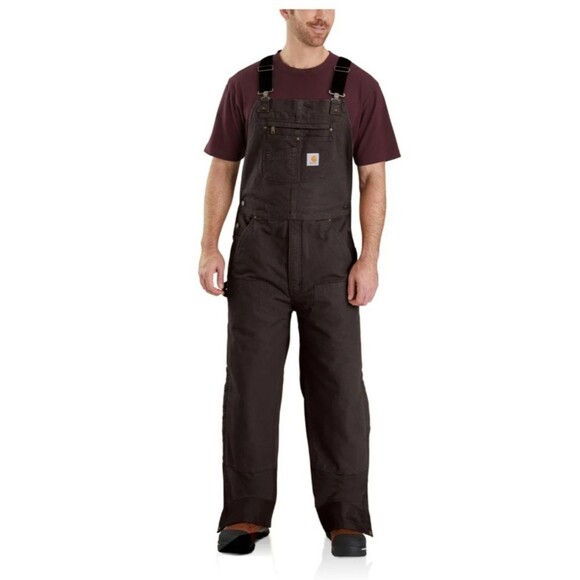 Carhartt V3207 Mens Brown Relaxed Fit Duck Bib Overall Size 42 X 32 READ - Picture 1 of 9
